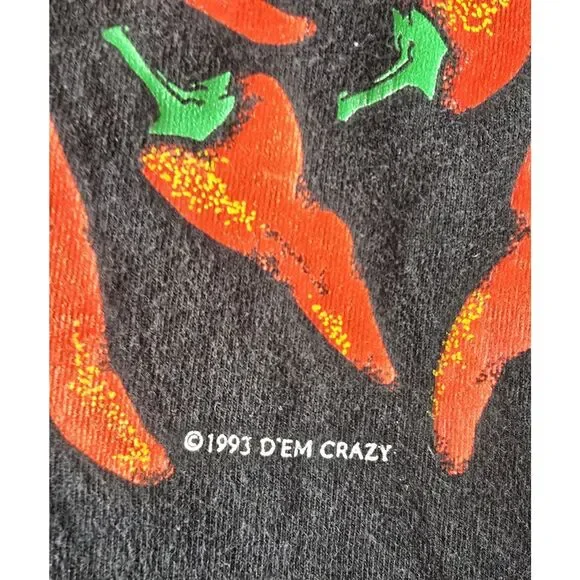 1993 D’EM CRAZY HATCH chili pepper Large T-shirt made in USA Single Stitch VTG - Picture 6 of 11